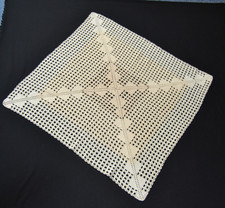 Tischdecke  75 x 75 cm, Handarbeit, gehäkelt Stäbchen-Muster Gardine