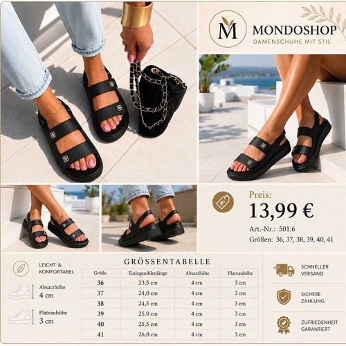 Damen sandalen schwarz plateau - damen,