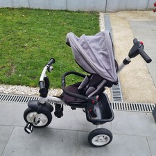 Dreirad Kinderfahrrad mit Beckengurt, Booway Pedalen, 2 Körben, Schwarz+Blau