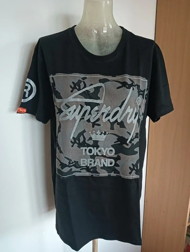 Superdry shirt schwarz grau - t-shirt, schwarz-grau