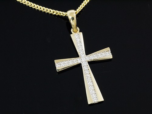 333 kreuz gold anhänger - kreuz, mit