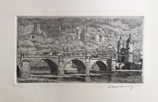Carl Rang Radierung Heidelberg