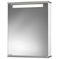 Spiegelschrank - weiß-silberfarbig - Kristallglas - 50 cm breit