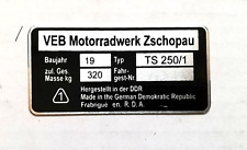 Rahmenplakette Typenschild