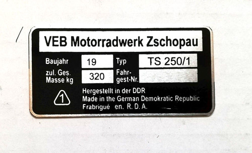 Rahmenplakette typenschild - rahmenplakette,