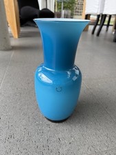 Murano Glasvase OPALINO von Venini,Blau,Neu