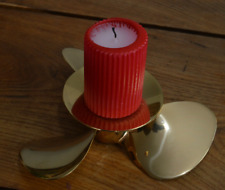 EINMALIGER MASSIVER SCHIFF PROPELLER - POLIERTES MESSING - ALS KERZENSTÄNDER