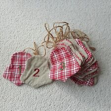 24x Adventskalender zum Befüllen Weihnachten Stoffbeutel Stoffsäckchen
