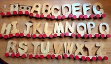 28 Teile ABC Alphabet_Holz Eisenbahn zum Aufstellen_