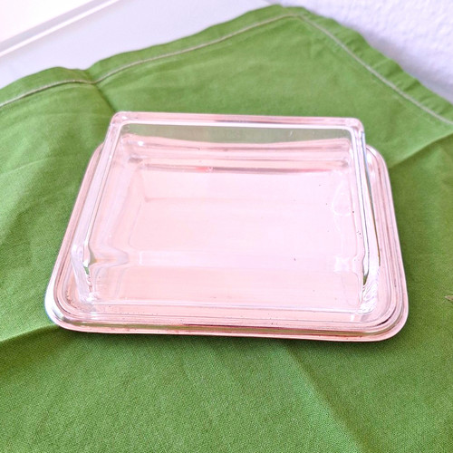 Rechteckige glas butterdose - rechteckige, glas-butterdose