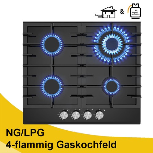 Glas gaskochfeld 4 zonen - glas,