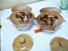 2636.     2 x alte Fayence   Tontöpfe Ton Deko Tontopf