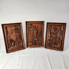 C. Spitzweg Holzrelief 3er-Set