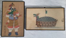 2 Große Antike Seidenbilder China