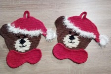 Motiv Topflappen Weihnachtsteddy,  Nikolaus, Weihnachten, 100% Baumwolle, Winter