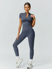 XL 44 Sexy Lycra Nylon Sport Catsuit Jumpsuit Ganzanzug Einteiler figurformend