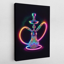 Leinwandbild Poster Acryl Glas Pop-Art Hookah Lounge Wanddeko Shisha Neon Bar