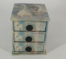 Mini Kommode Schmuckkästchen 3 Schubladen Gänse Motiv Judy Buswell Vintage