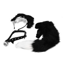 Kunstfell Wolf Fuchsschwanz Ohren Haarspangen Halsband Set Katzenohren Und Wolf