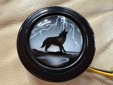 Hupenknopf " Wolf " für Sportlenkrad VW BMW Ford Opel Fiat MOMO Raid Holzlenkrad