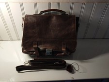 The Bridge Uomo Aktentasche Patina Retro Überschlag Braun Leder