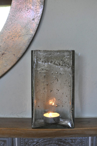 Windlicht glas mundgeblasen - 1x,