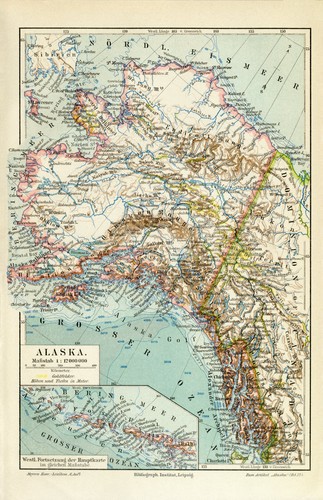 Alaska historische landkarte - historische,