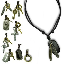  Lederkette Halskette Leder Surfer Style Herren Männer Damen mit Anhänger