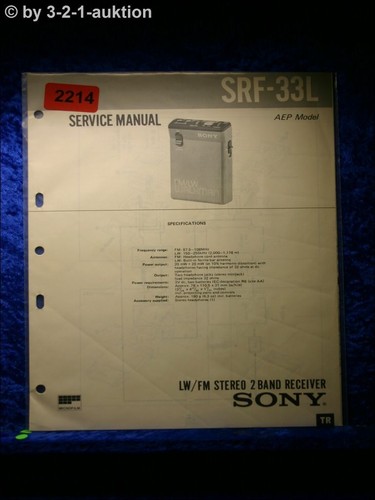 Sony service manual srf - service, 33l
