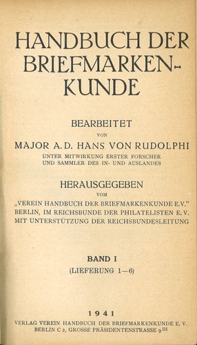 Hans von rudolphi handbuch - von,