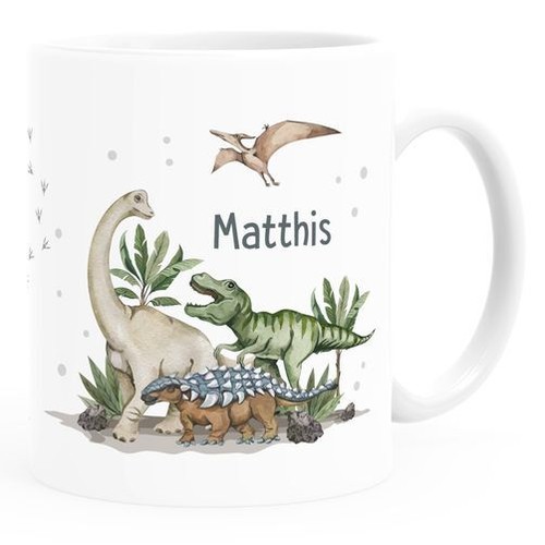Kindertasse dino mit namen - kindertasse,