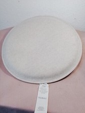 hessnatur Filzkissen,Sitzkissen,Rund aus Schurwolle,Schurwollfilz,weiß/beige