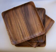 Teller Holzteller 4er set 25cm Schale Tablet Akazienholz Mittelalter Obst Nüsse