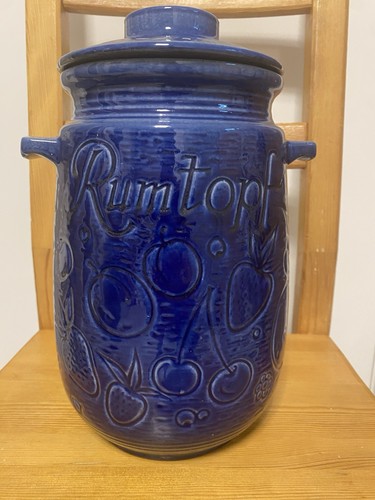 Alter rumtopf mit deckel blau - deckel,