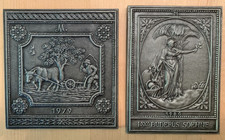 Buderus Kunstguss Plakette Relief 2 Jahresplaketten 1979, 1980