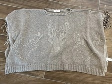 Zaubermasche Pullover Cape Überwurf Kaschmir Und Wolle  Beige Damen S