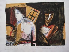 HEINRICH TESSMER , 1943 ROTTLUFF - 2012 BERLIN . FARBLITHOGRAPHIE " DIE FRAUEN "