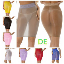 DE Damen Minirock Bodycon Transparent Rock Kurz Bleistiftrock Stretch Unterrock 