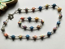 ?Auffälliges Schmuckset, Kette, Armband ,Fimoperlen, Handgefertigt?