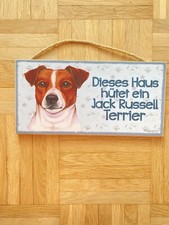 Dieses HAUS - Jack Russell Terrier - HOLZSCHILD 25 x 12,5 cm HUNDESCHILD Mit Auf