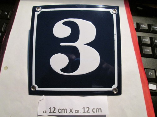 Hausnummer emaille 3 - emaille, nr.