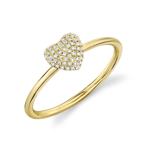 14k gelbgold diamant herz - herz, ring