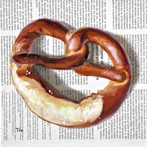 Eine brezel auf zeitung bild - eine,