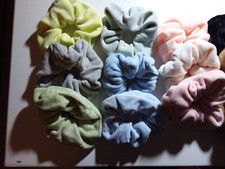 3 mal XXL Samt Haargummi Zopfgummi Haarband Zopfband Scrunchie +farbig sort. +B+