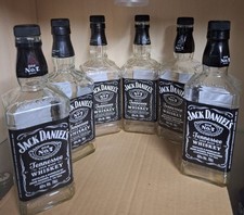 Whiskey Jack Daniels 6 LEEREN Flaschen Deko basteln glas