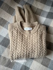 Samsge Samsoe Premium 100% Wolle ? Pullover S 36 38 Zopfstrick greige