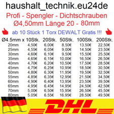 ?Spenglerschrauben Edelstahl V2A + EPDM Dichtung 15,20mm +1Torx DEWALT Gratis?