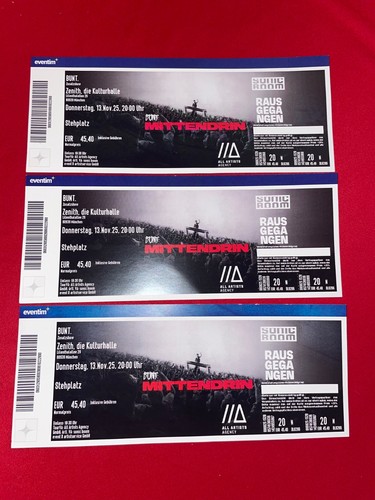 Bunt konzerttickets - 3x,