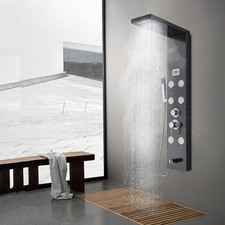 Schwarz Duschpaneel Edelstahl