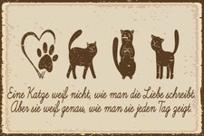 Blechschild 12x18 cm Katze